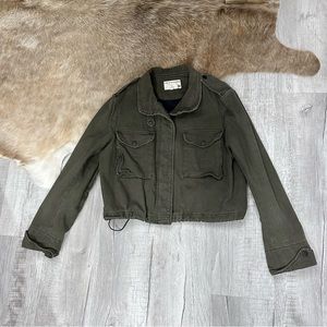 Rag & Bone Military Cropped Jacket in Fatigue Green